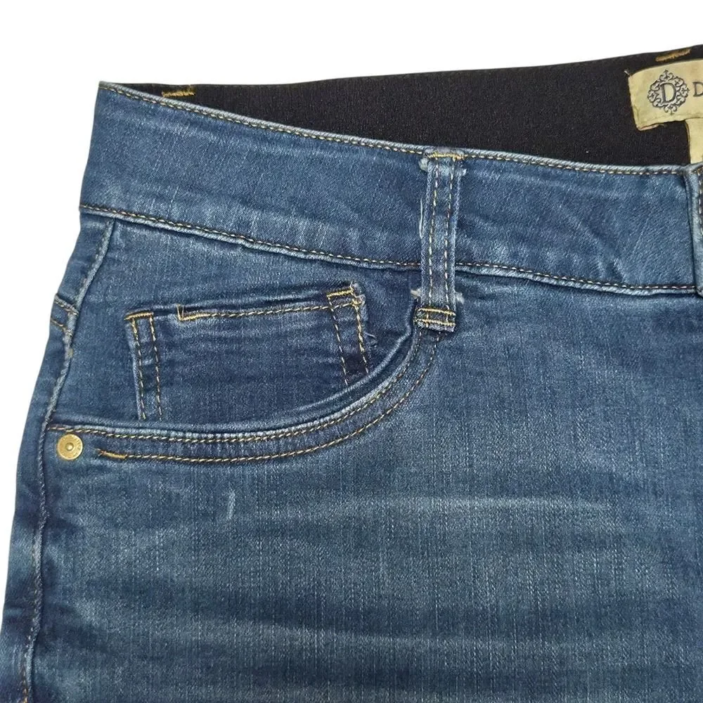 Democracy Destructed Denim Rolled Cuff Shorts Size 16 Blue Booty Lift Mold Hold